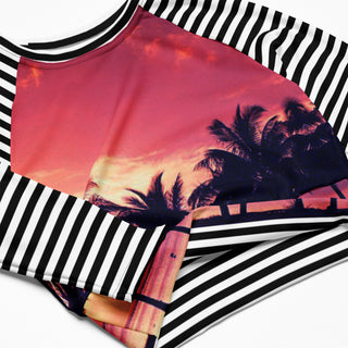 Women's Long Sleeve Crop Rash Guard, UPF 50 - Malibu Sunset Rash Guards & Swim Shirts Berry Jane™