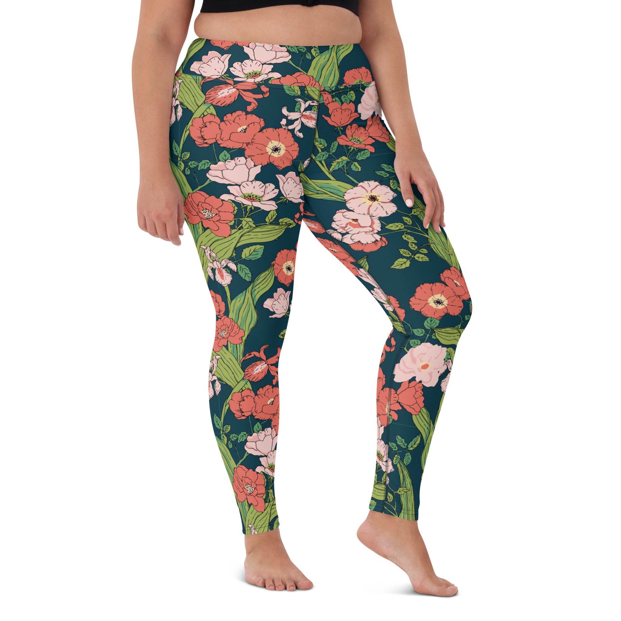 Women's Plus Size Swim Leggings UPF 50 2XL-6XL - Seychelles Floral