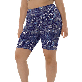 Women's Swim Jammers Shorts 9.5" - Blue Paisley swim shorts Berry Jane™