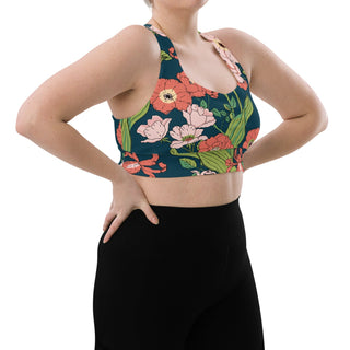 Swim Sports Bra Top UPF 50+ Sizes XS-3XL - Seychelles Floral Swimwear Berry Jane™