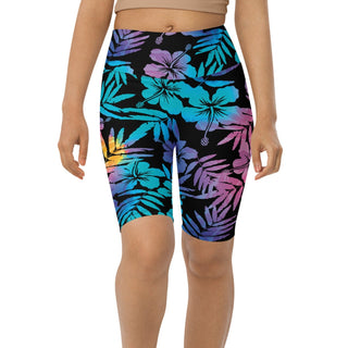 UV UPF 50+ Women's Swim Jammers Long Swim Shorts Paddle board Shorts XS-3XL - Floral Hibiscus Hawaii swim shorts Berry Jane™