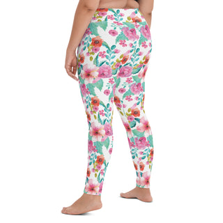Womens Plus Size Swim Leggings UPF 50 Surf Paddle Board, Maui Floral Swim leggings Berry Jane™